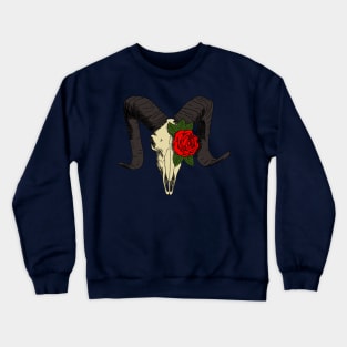 Ram skull with roses Crewneck Sweatshirt